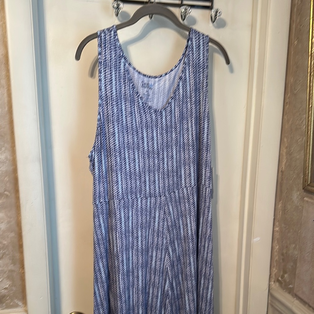 Croft & Barrow Blue and White Maxi Sun Dress size XXL NWT